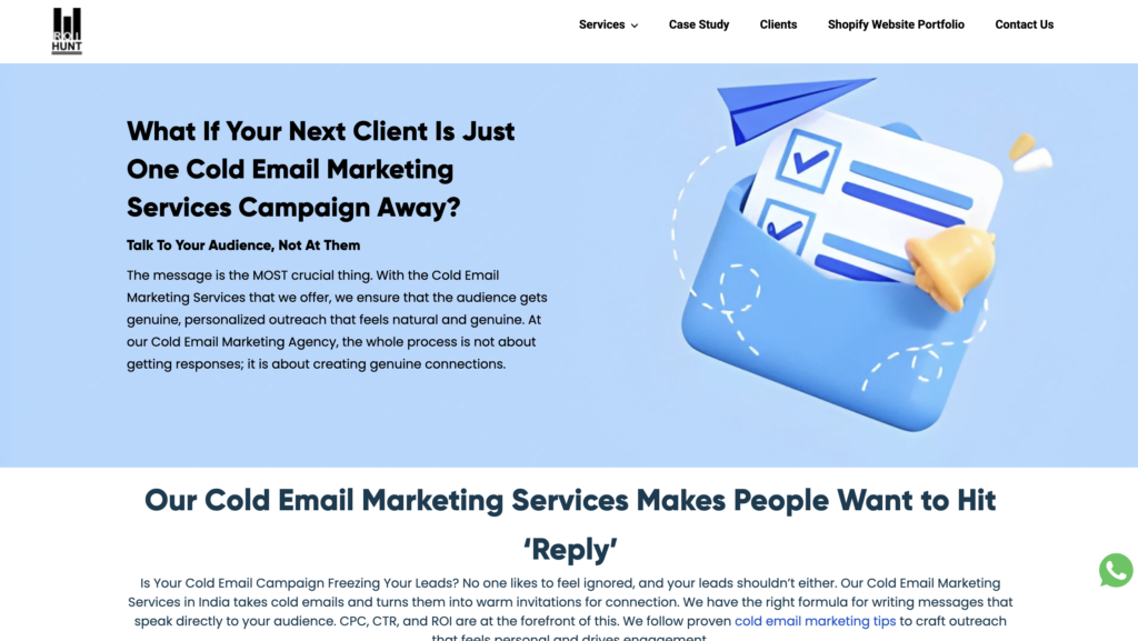 Cold email agency in india ROI Hunt